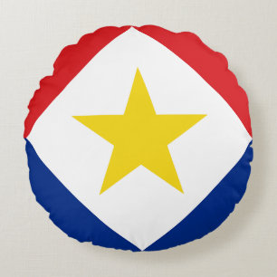 Saba Flag Round Pillow