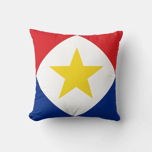 Saba Flag Throw Pillow (Front)