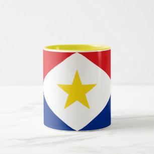 Saba Flag Two-Tone Coffee Mug