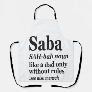 Saba Hebrew Grandpa Definition Jewish Hanukkah Gif Apron