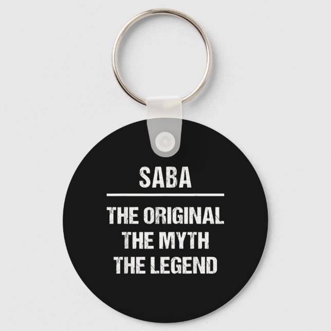 Saba The Original Name Myth Legend Hebrew Keychain (Front)