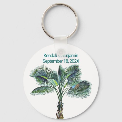 Sabal Palm Tree Wedding Keyring Favor