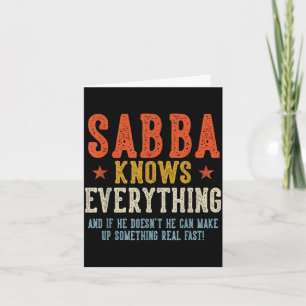 Sabba knows everything father's day retro vintage card