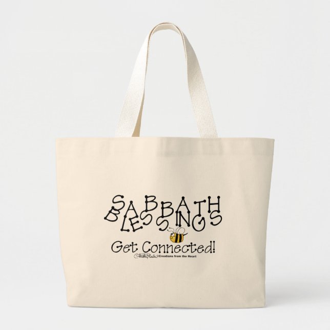 Sabbath Blessings Get Connected Large Tote Bag (Front)