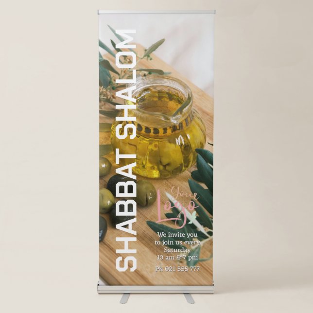 Sabbath Invitation Vertical Retractable Banner (Front)