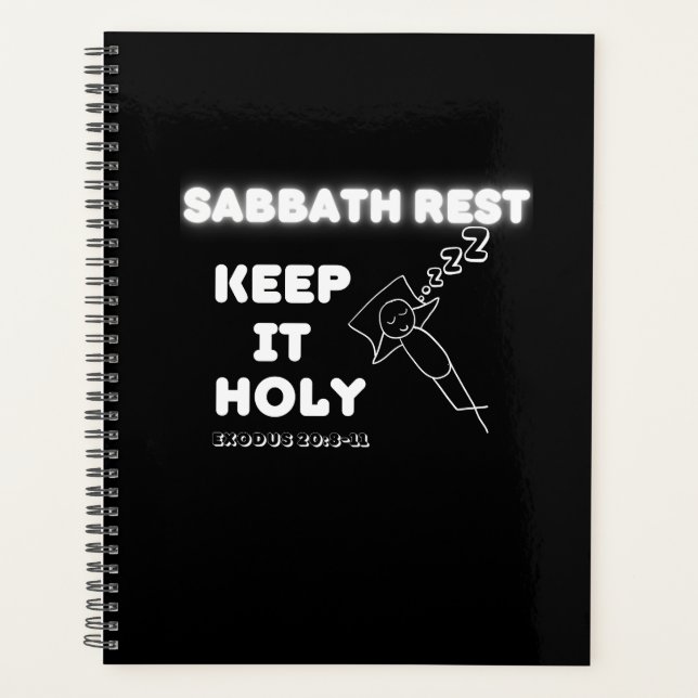 Sabbath Rest Keep It Holy Graphic Design Planner (Front)