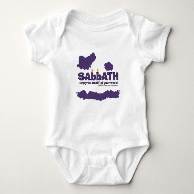 Sabbath with Candles- Enjoy the REST of Your Week Baby Bodysuit (Front)