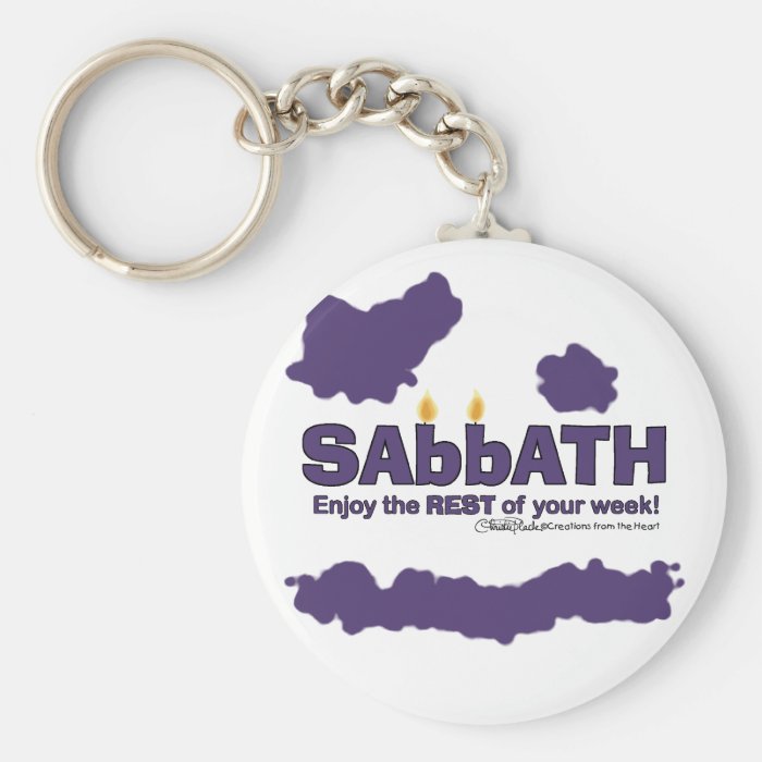 Sabbath with Candles  Enjoy the REST of Your Week Keychain