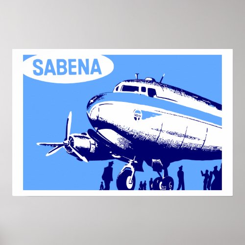 Sabena Airlines retro vector art Poster