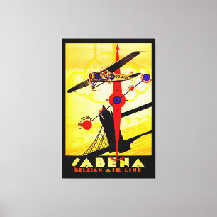 Sabena Art Deco Compass Canvas Print