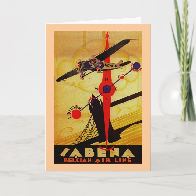 Sabena Art Deco Compass Card (Front)