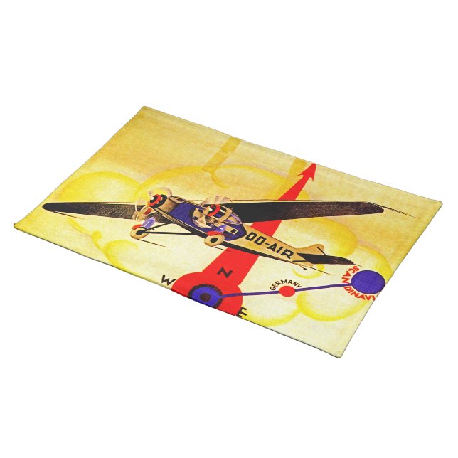 Sabena Art Deco Compass Placemat (On Table)