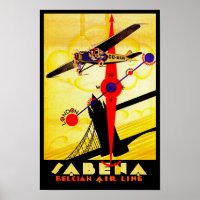 Sabena Art Deco Compass Poster