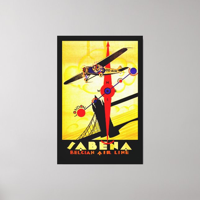 Sabena Art Deco Compass - XL Canvas Print (Front)