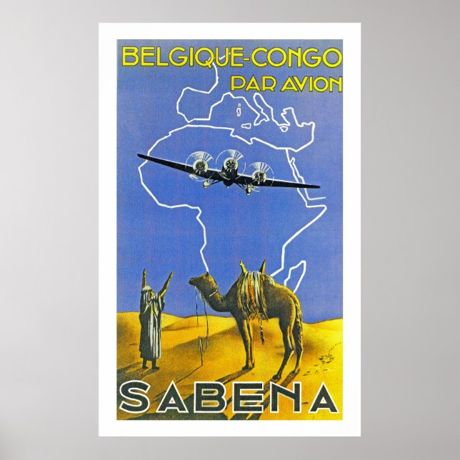Sabena ~ Belgique Congo Poster (Front)