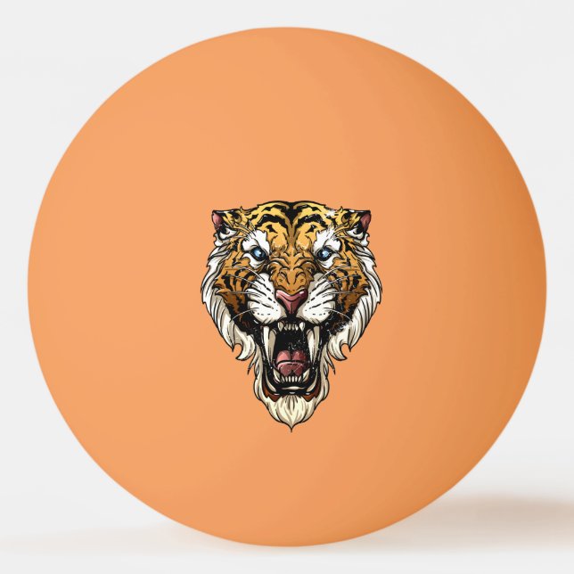 Saber Tooth Tiger Ping Pong Ball (Front)