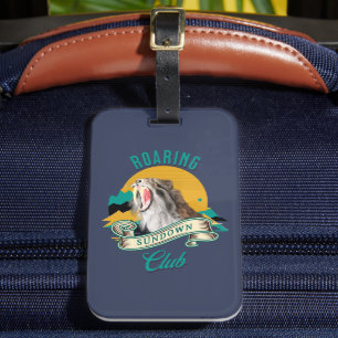 Saber Tooth Tiger Roaring Sundown Club Luggage Tag