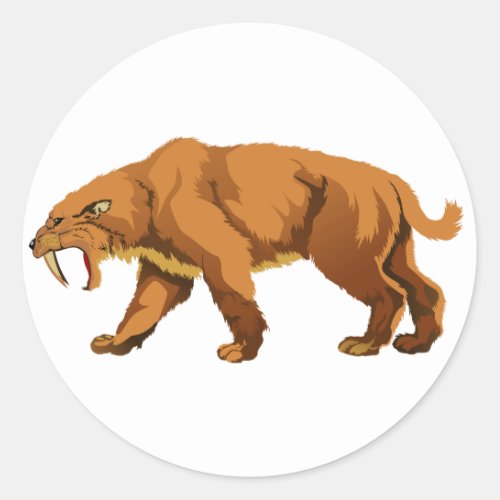 Saber_toothed Cat Classic Round Sticker