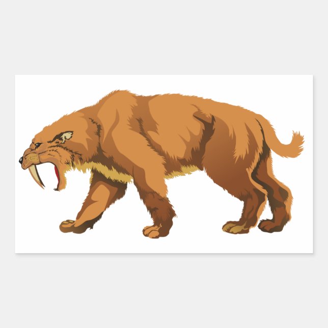 Saber-toothed Cat Rectangular Sticker (Front)