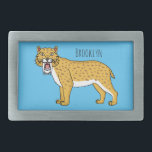 Saber-toothed tiger illustration  belt buckle<br><div class="desc">From the ice age. A ferocious saber-toothed tiger illustration.</div>
