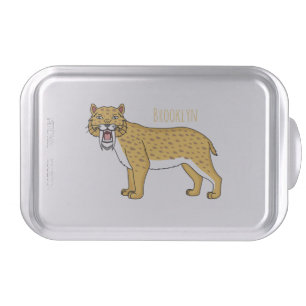 Saber-toothed tiger illustration cake pan