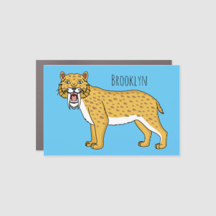 Saber-toothed tiger illustration car magnet