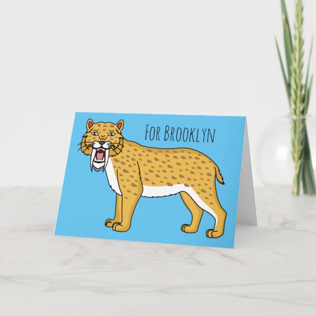 Saber-toothed tiger illustration card (Front)