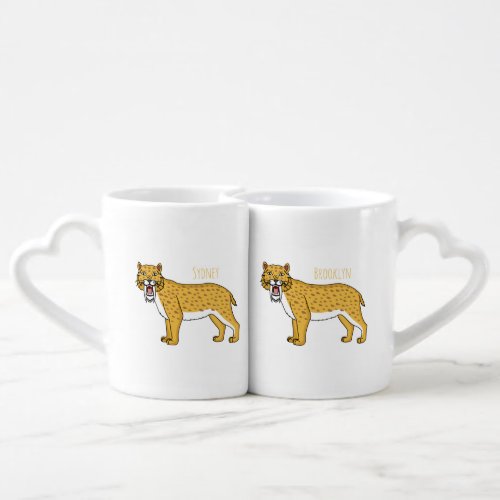 Saber_toothed tiger illustration  coffee mug set