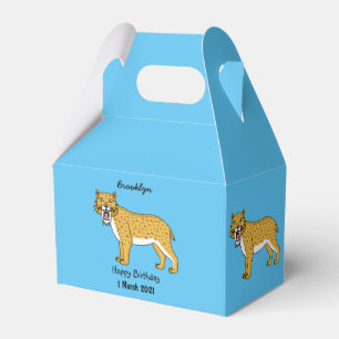Saber-toothed tiger illustration favor boxes