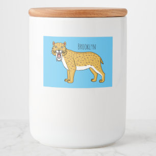 Saber-toothed tiger illustration food label