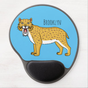 Saber-toothed tiger illustration gel mouse pad