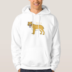 Saber-toothed tiger illustration hoodie