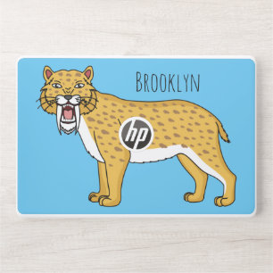 Saber-toothed tiger illustration HP laptop skin