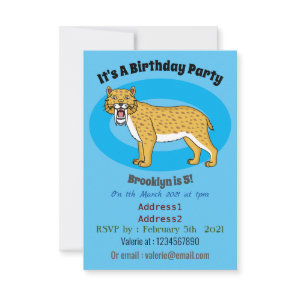 Saber-toothed tiger illustration invitation