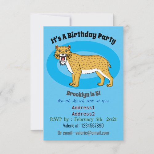 Saber_toothed tiger illustration invitation