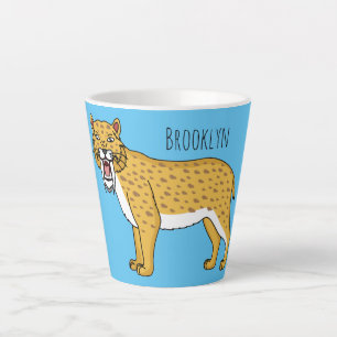 Saber-toothed tiger illustration latte mug
