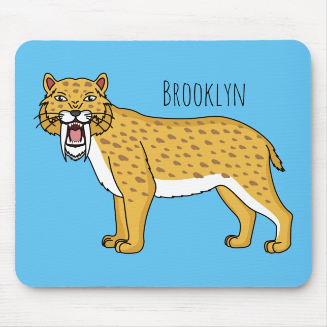 Saber-toothed tiger illustration  mouse pad (Front)