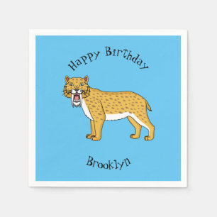 Saber-toothed tiger illustration napkins