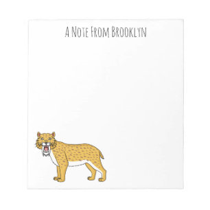 Saber-toothed tiger illustration notepad