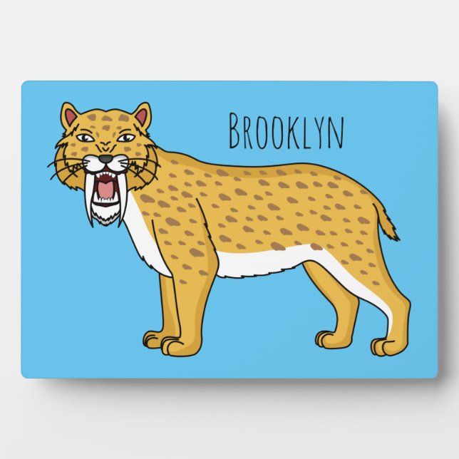 Saber-toothed tiger illustration plaque (Front)