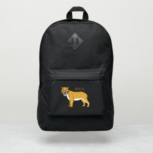 Saber_toothed tiger illustration port authority backpack