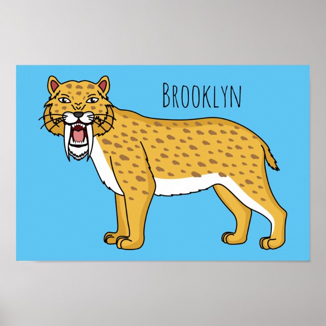 Saber-toothed tiger illustration  poster (Front)
