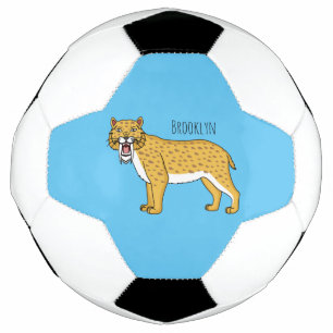 Saber-toothed tiger illustration soccer ball