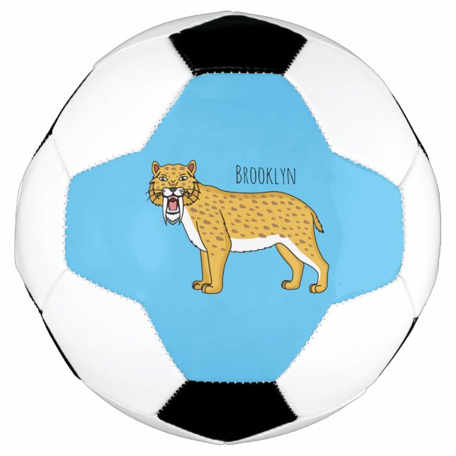 Saber-toothed tiger illustration soccer ball (Front)