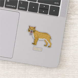 Saber-toothed tiger illustration sticker