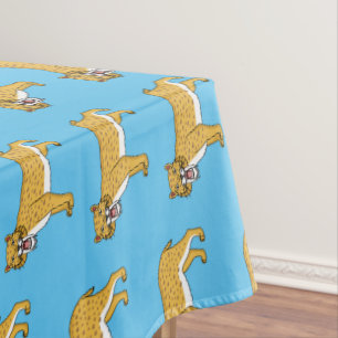 Saber-toothed tiger illustration tablecloth