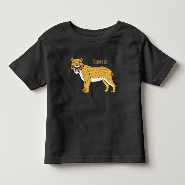 Saber-toothed tiger illustration toddler t-shirt (Front)