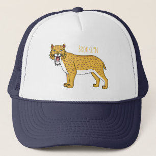 Saber-toothed tiger illustration trucker hat