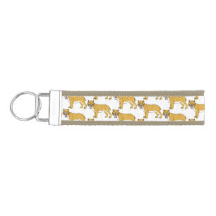 Saber-toothed tiger illustration wrist keychain