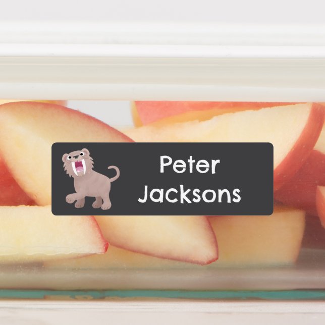 Saber Toothed Tiger Smilodon cartoon personalized Labels (Affixed)